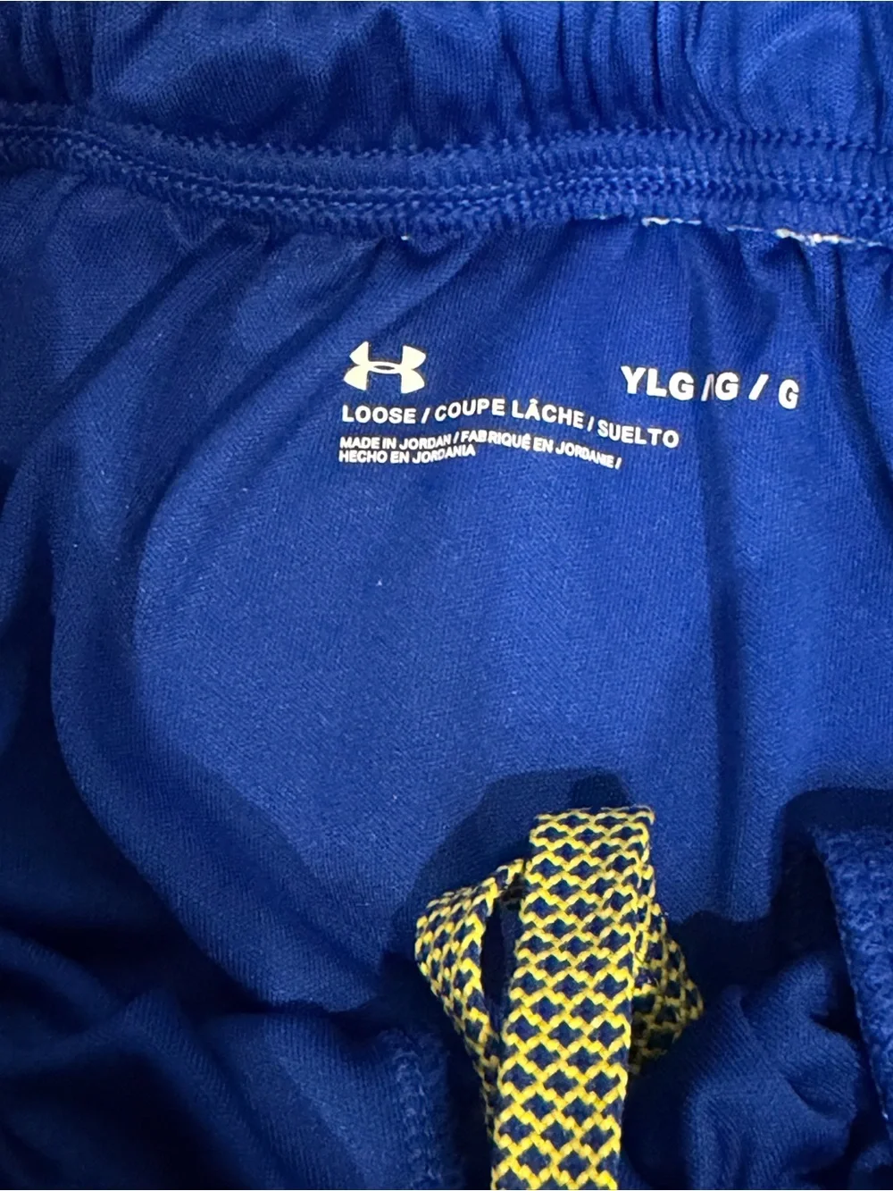 Under Armour Royal Blue Shorts with Yellow Trim